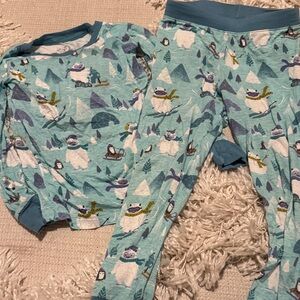 Little Sleepies Aqua Yeti Pajama Set